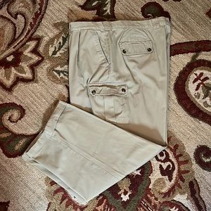 Vtg ORVIS Size 46 Cotton Khaki Low-Pleat Buttoned Side-Pockets Casual Career